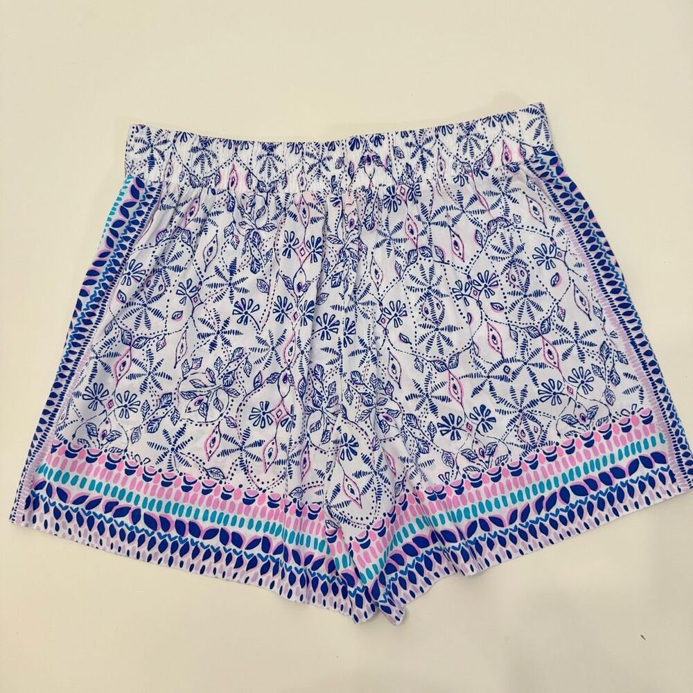 Lilly Pulitzer Blue and Pink Patterned Athletic Shorts - Picture 3 of 4